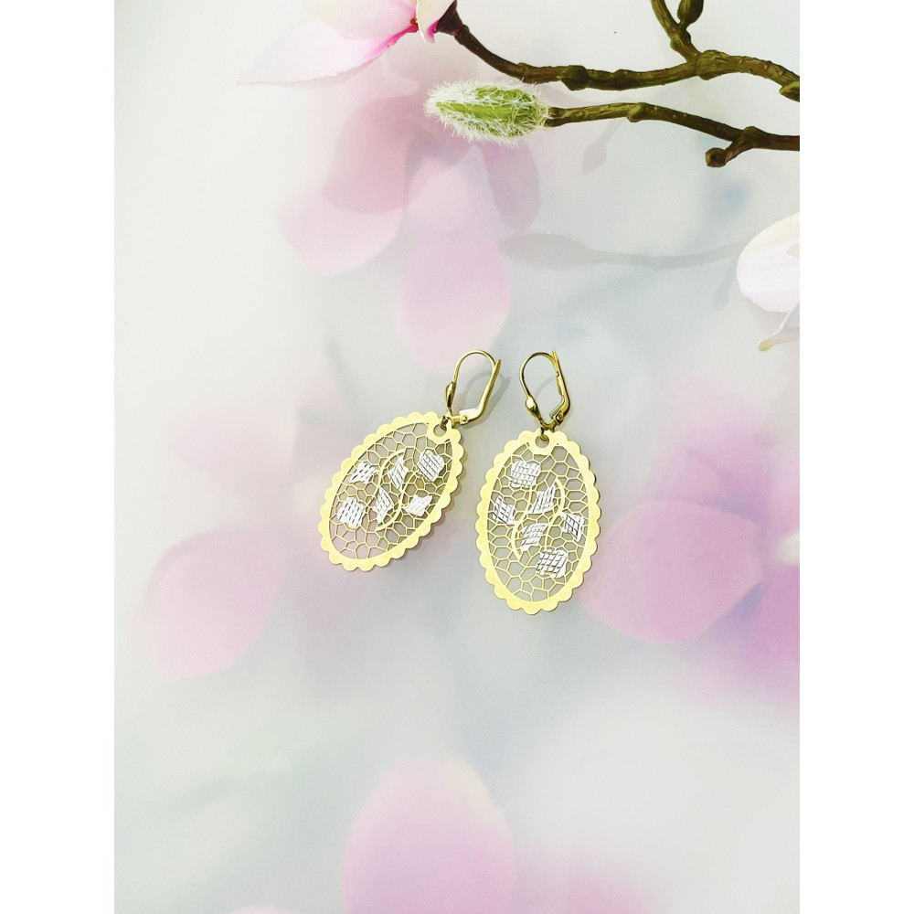 Gold Ohrringe Ohrhänger Ohrstecker Ohrschmuck Paar Gelbgold 585er 14KT