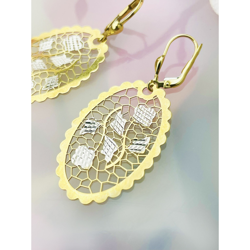 Gold Ohrringe Ohrhänger Ohrstecker Ohrschmuck Paar Gelbgold 585er 14KT