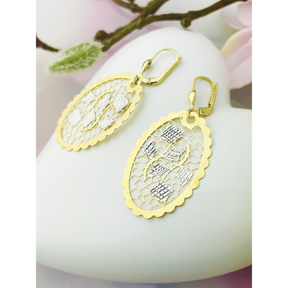 Gold Ohrringe Ohrhänger Ohrstecker Ohrschmuck Paar Gelbgold 585er 14KT