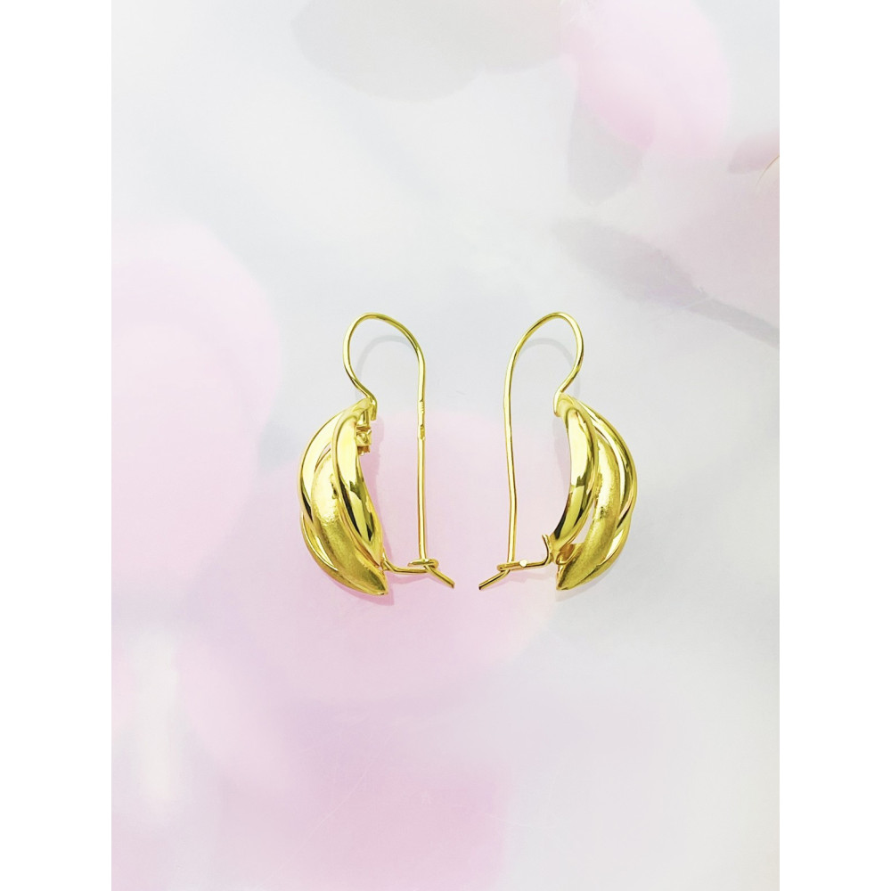 Flamme Ohrringe Ohrhänger Ohrstecker Ohrschmuck Paar Gelbgold 585er 14KT