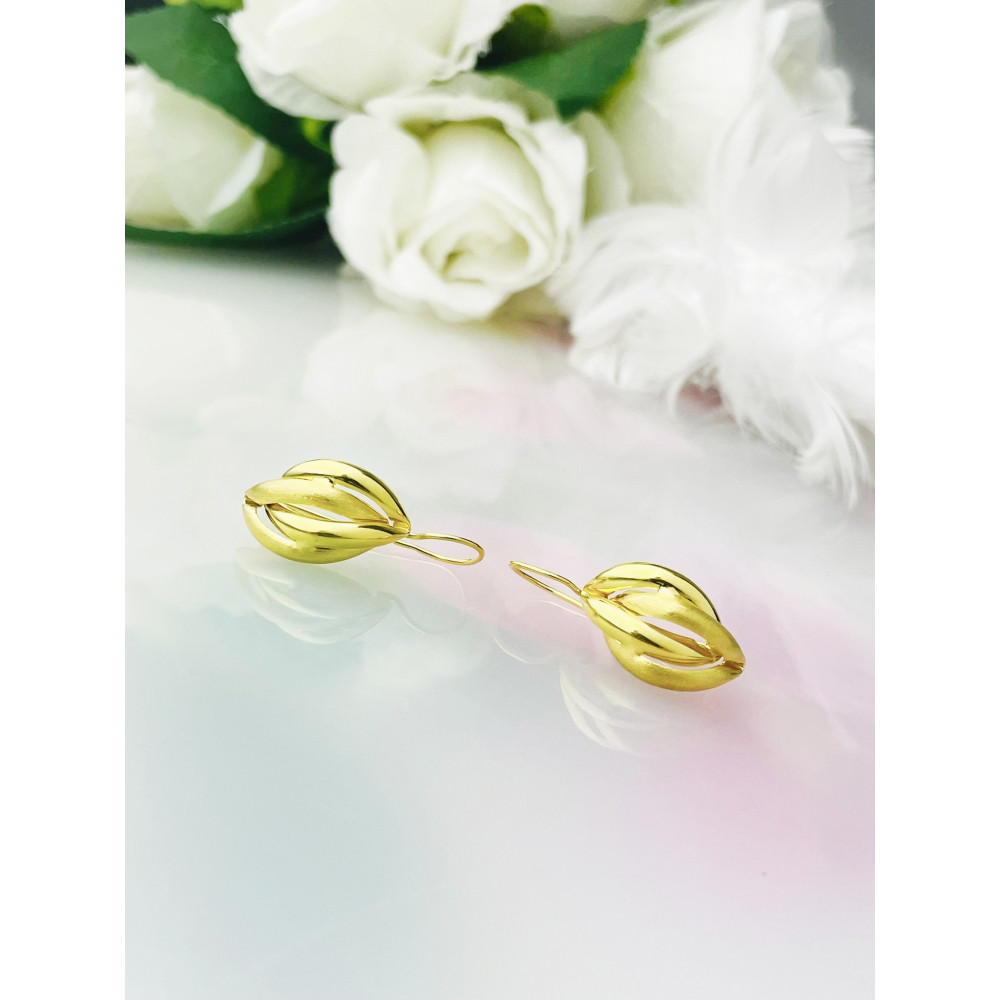 Flamme Ohrringe Ohrhänger Ohrstecker Ohrschmuck Paar Gelbgold 585er 14KT