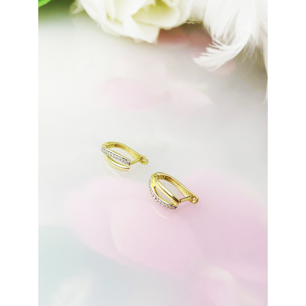 Ohrringe Ohrhänger mit Zirkonia Ohrstecker Ohrschmuck Paar Gelbgold 585er 14KT