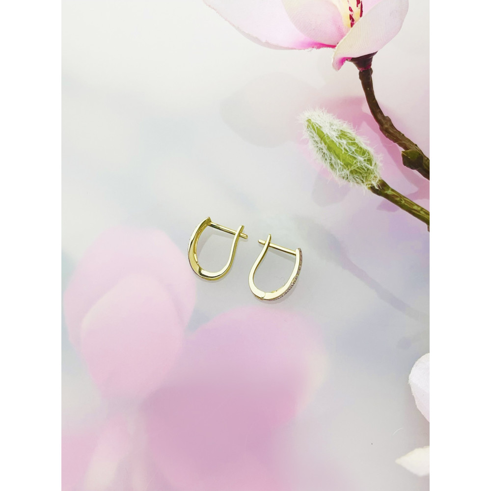 Ohrringe Ohrhänger mit Zirkonia Ohrstecker Ohrschmuck Paar Gelbgold 585er 14KT