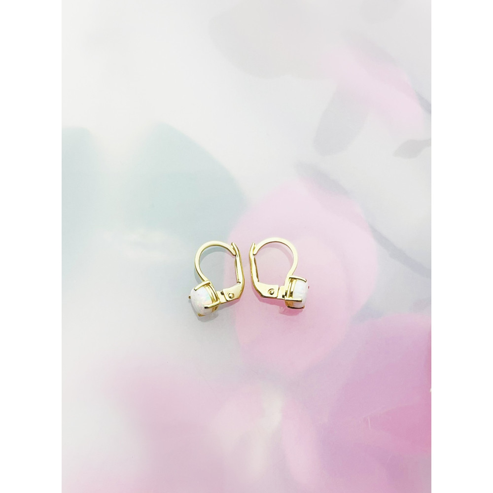 Ball Ohrringe Ohrhänger mit Opal Ohrstecker Ohrschmuck Paar Gelbgold 585er 14KT