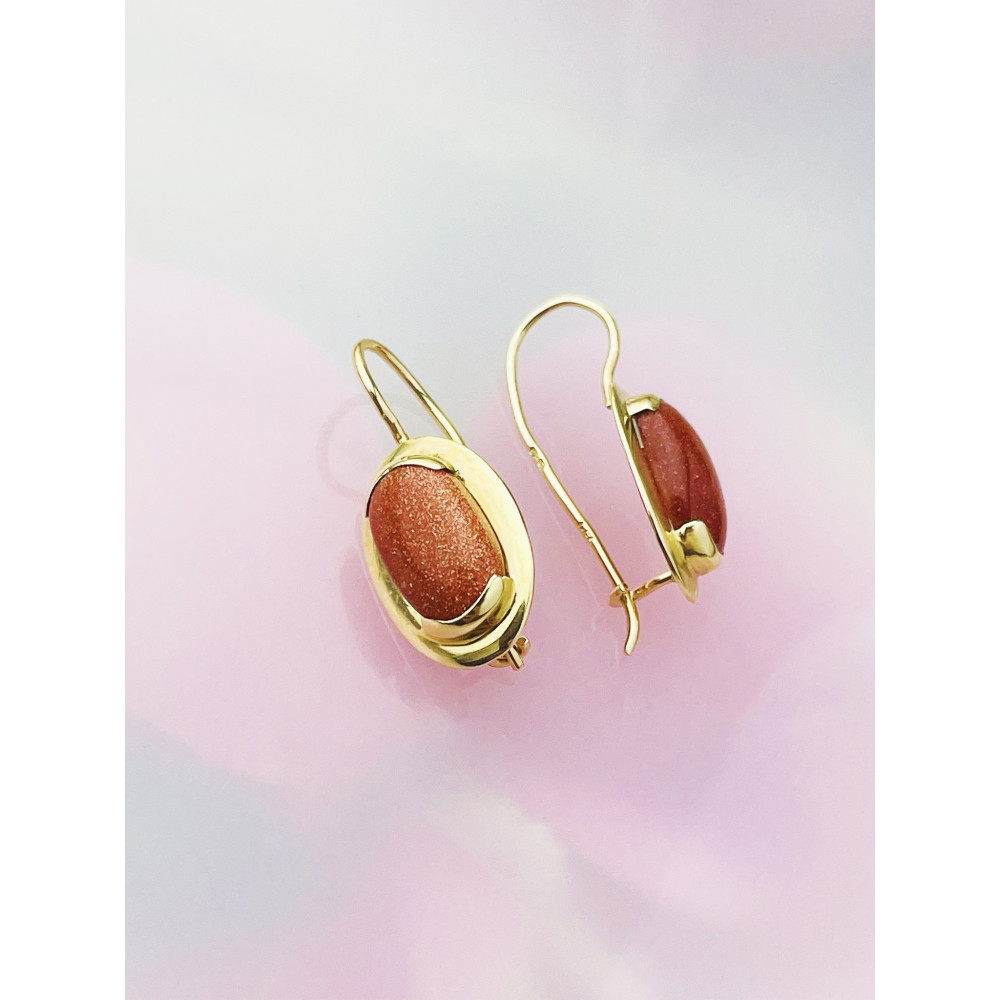 Wüstenstreifen Ohrringe Ohrhänger Ohrstecker Ohrschmuck Paar Gelbgold 585er 14KT