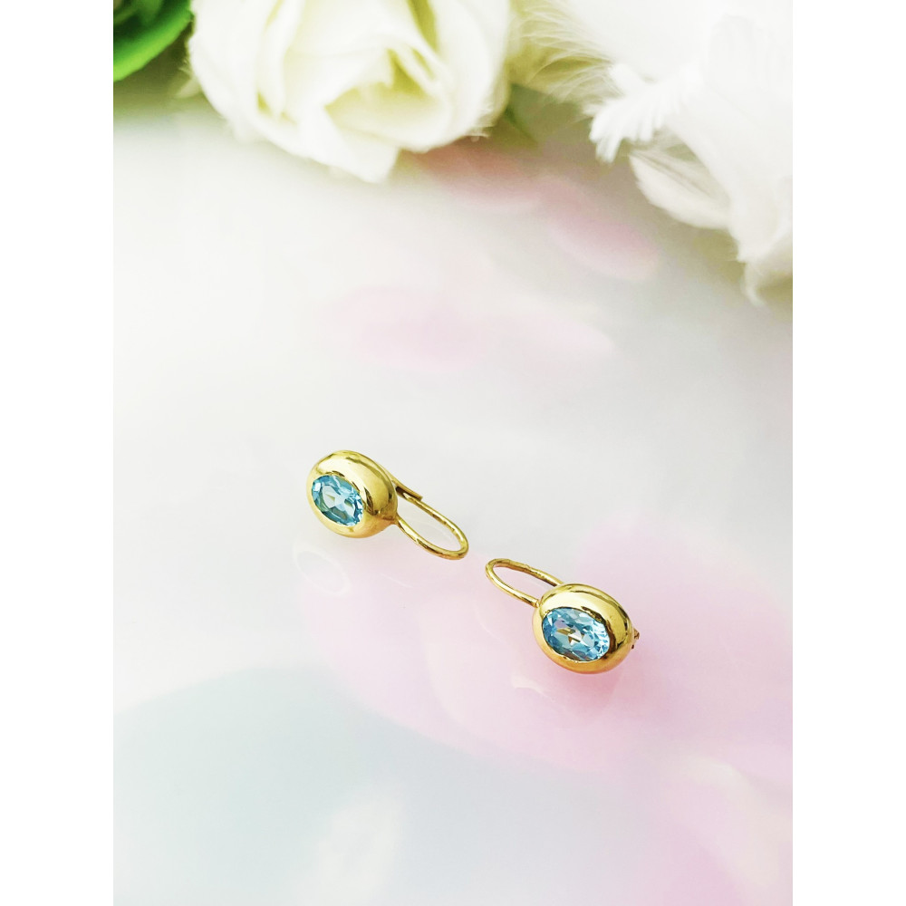 Ohrringe Ohrhänger mit Zirkonia Ohrstecker Ohrschmuck Paar Gelbgold 585er 14KT