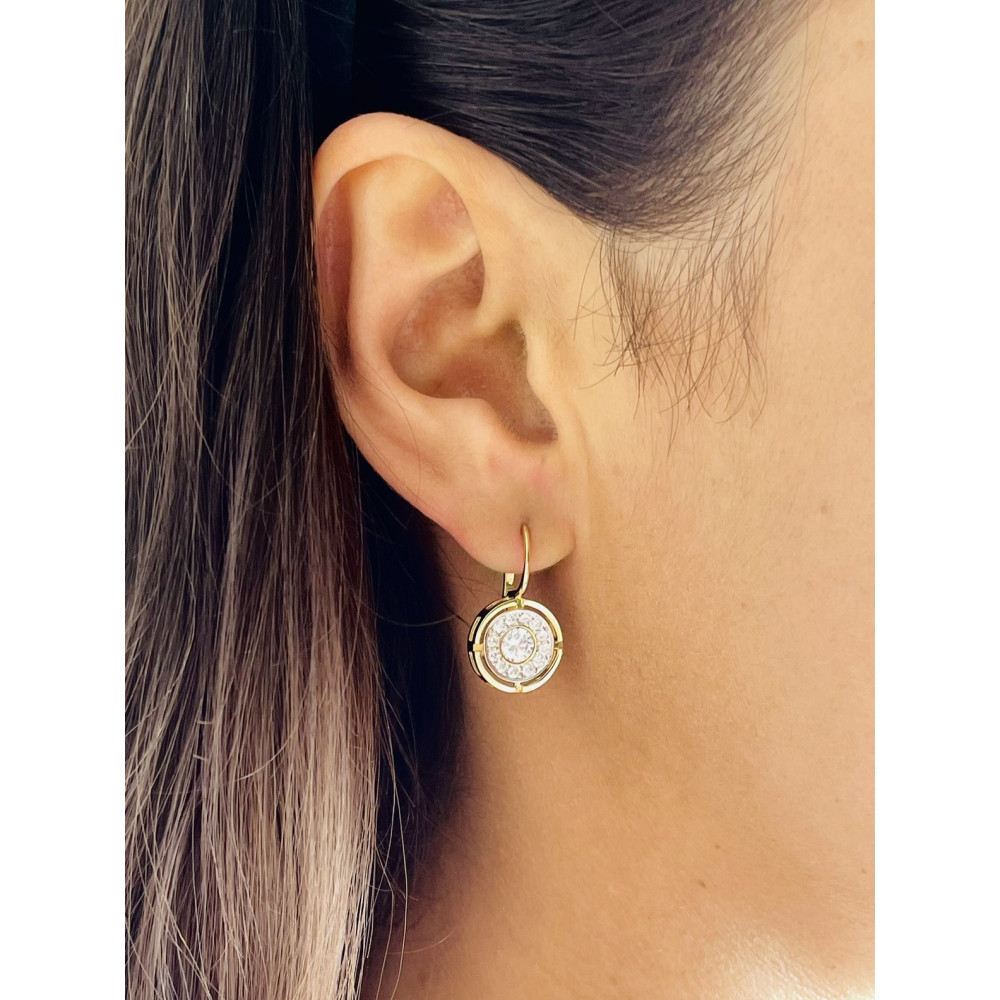 copy of Złote kolczyki kuleczki z cyrkoniami dwukolorowe