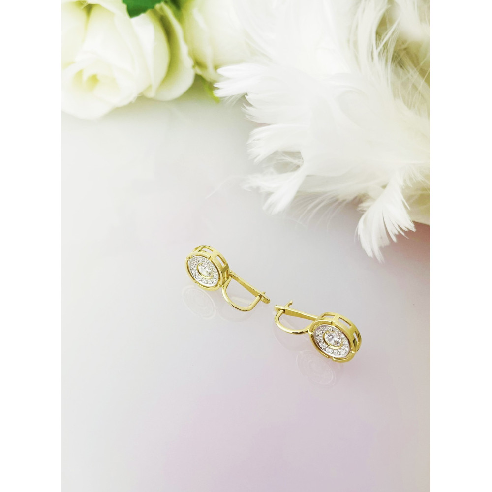 Złote kolczyki koła z cyrkoniami