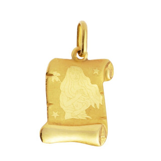 Złoty wisiorek zawieszka znak zodiaku panna