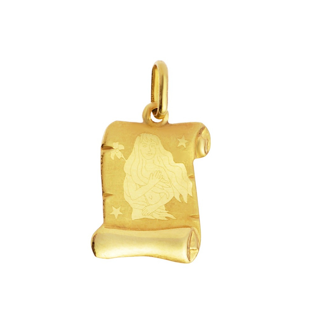 Złoty wisiorek zawieszka znak zodiaku panna