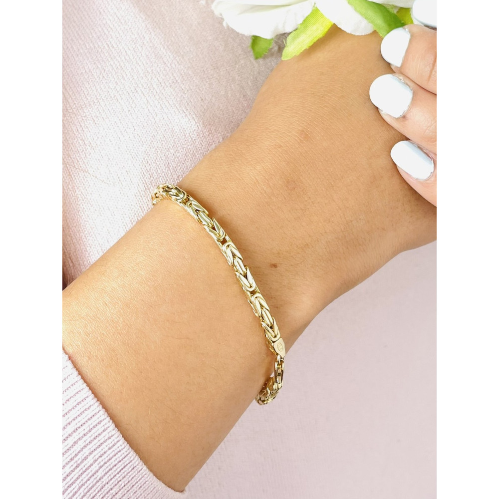 Damen Goldarmband königliches Armband Armkette Gelbgold 14KT 585er