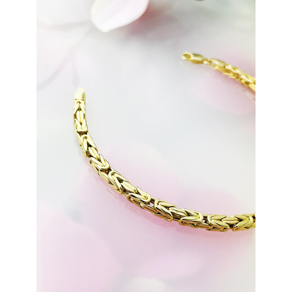 Damen Goldarmband königliches Armband Armkette Gelbgold 14KT 585er