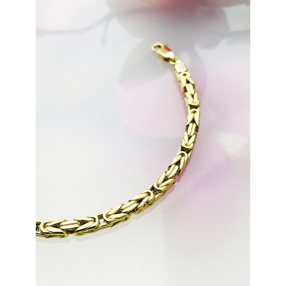 Damen Goldarmband königliches Armband Armkette Gelbgold 14KT 585er