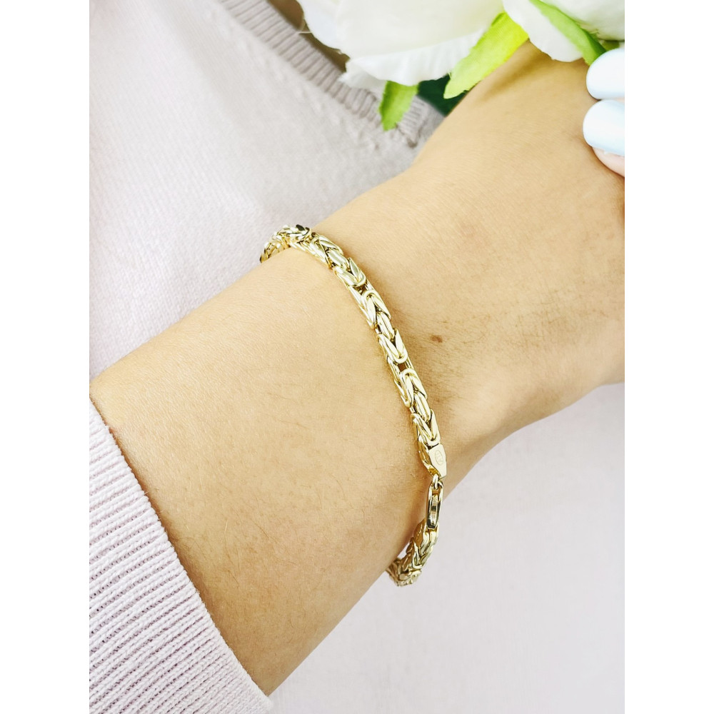 Damen Goldarmband königliches Armband Armkette Gelbgold 14KT 585er