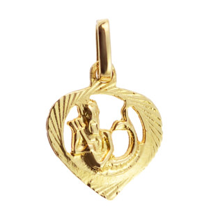 Złoty wisiorek zawieszka znak zodiaku wodnik