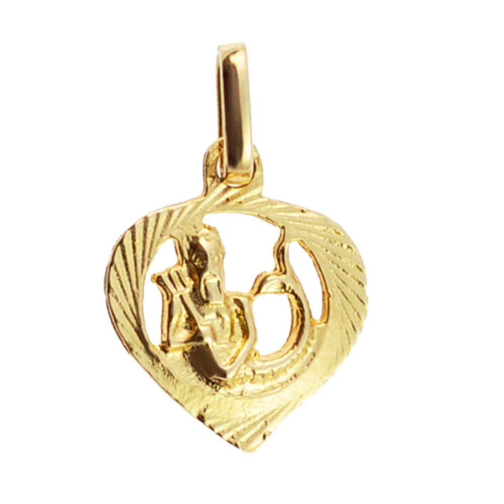 Złoty wisiorek zawieszka znak zodiaku wodnik
