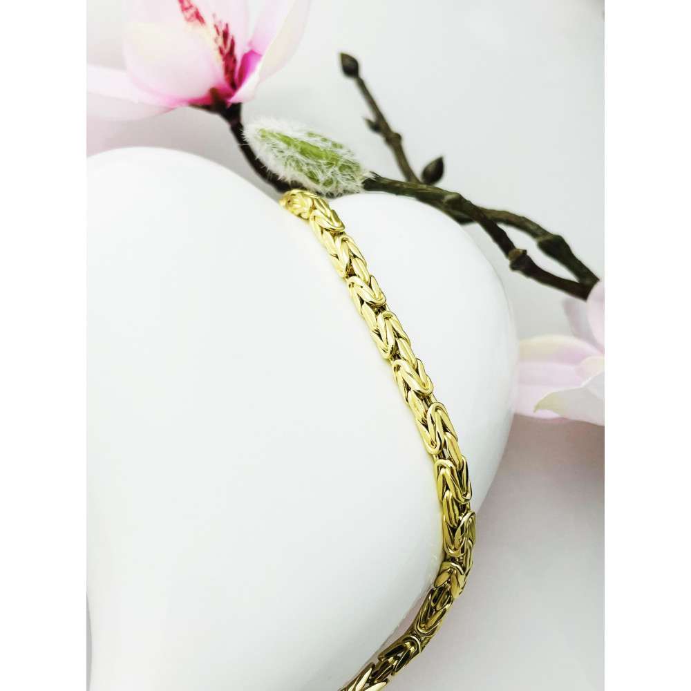 Damen Goldarmband königliches Armband Armkette Gelbgold 14KT 585er