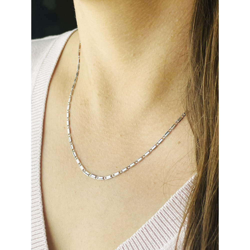 Weißes Gold Halskette Goldene Marina-Kette 585er 14KT