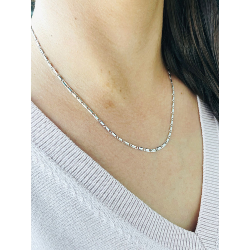 Weißes Gold Halskette Goldene Marina-Kette 585er 14KT