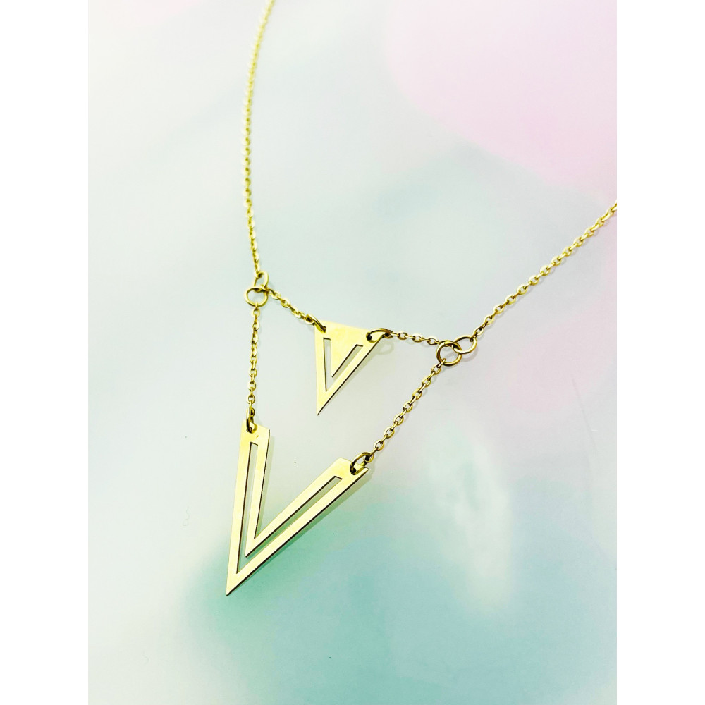 Triangel Halskette goldenes Halsband Gelbgold 585er 14KT