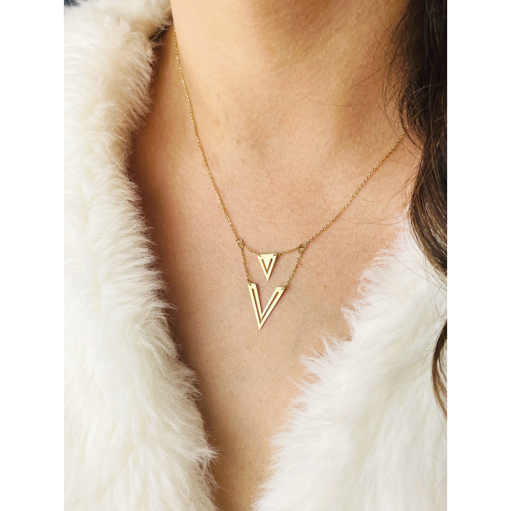 Złoty naszyjnik trójkąt