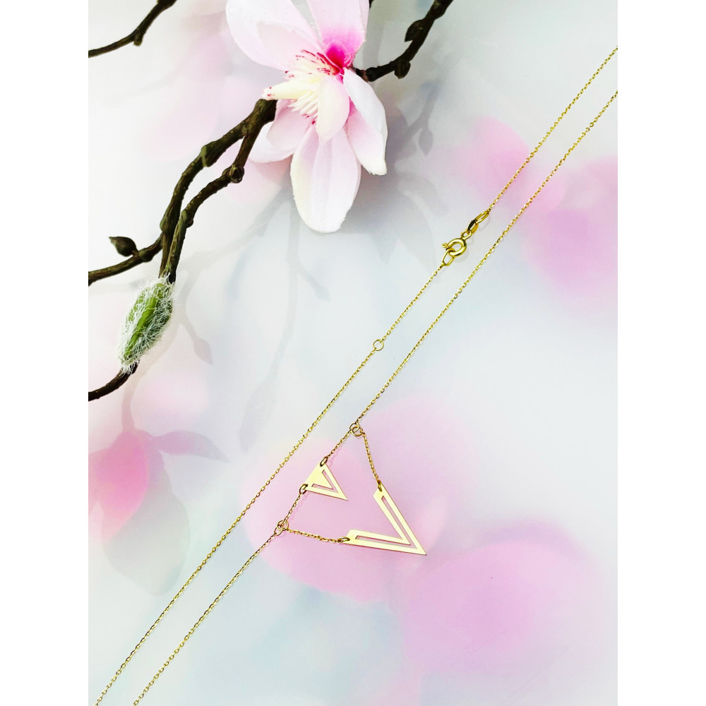 Triangel Halskette goldenes Halsband Gelbgold 585er 14KT