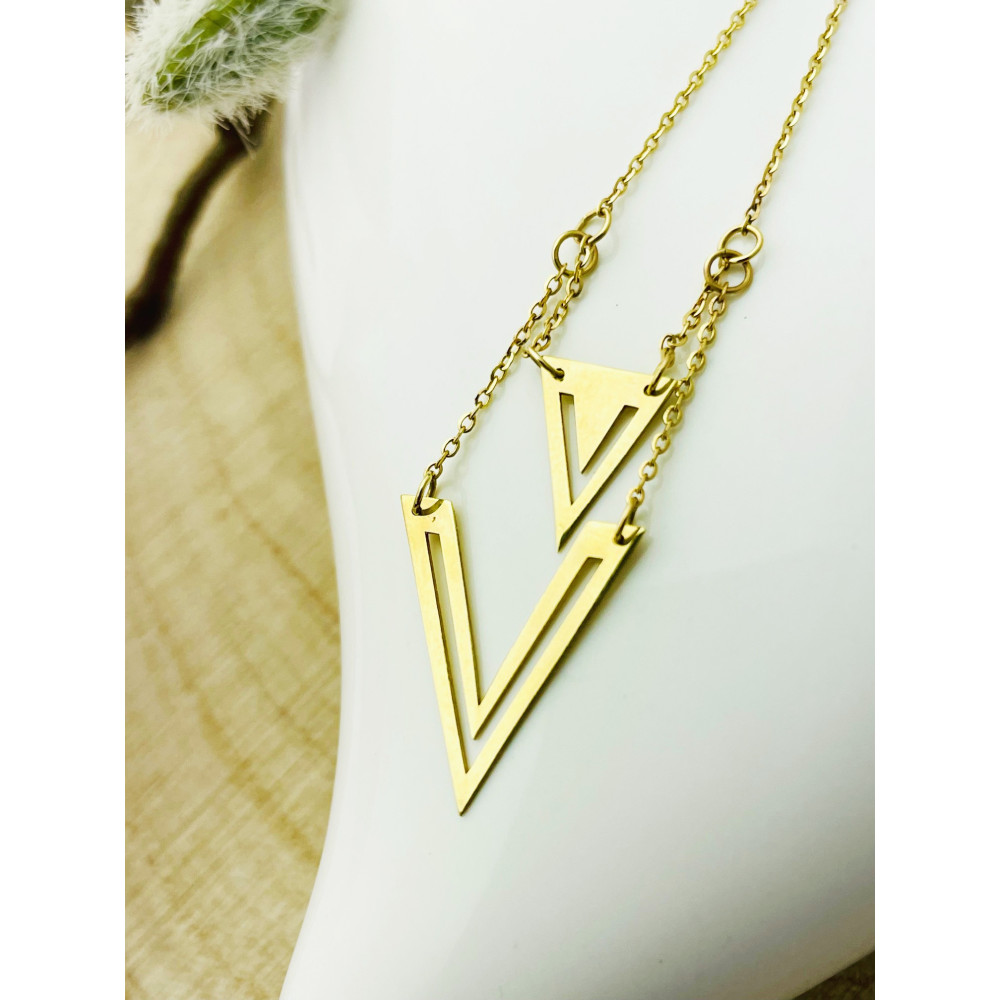 Triangel Halskette goldenes Halsband Gelbgold 585er 14KT