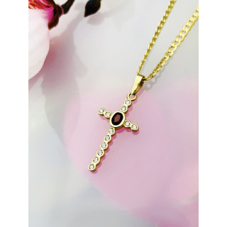 Goldanhänger Kettenanhänger Gold Anhänger Kreuz mit Zirkonia Goldkreuz Gelbgold 585er 14KT