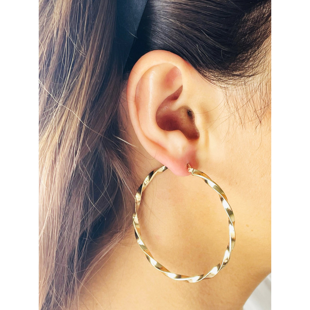 copy of Złote kolczyki kuleczki z cyrkoniami dwukolorowe