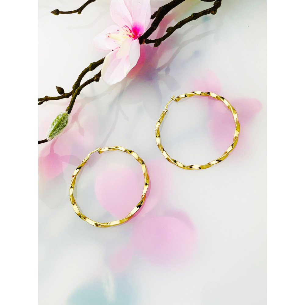 copy of Złote kolczyki kuleczki z cyrkoniami dwukolorowe