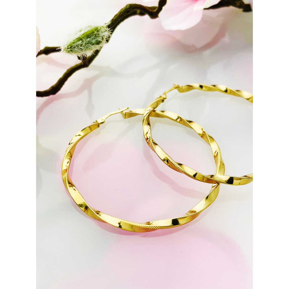 copy of Złote kolczyki kuleczki z cyrkoniami dwukolorowe