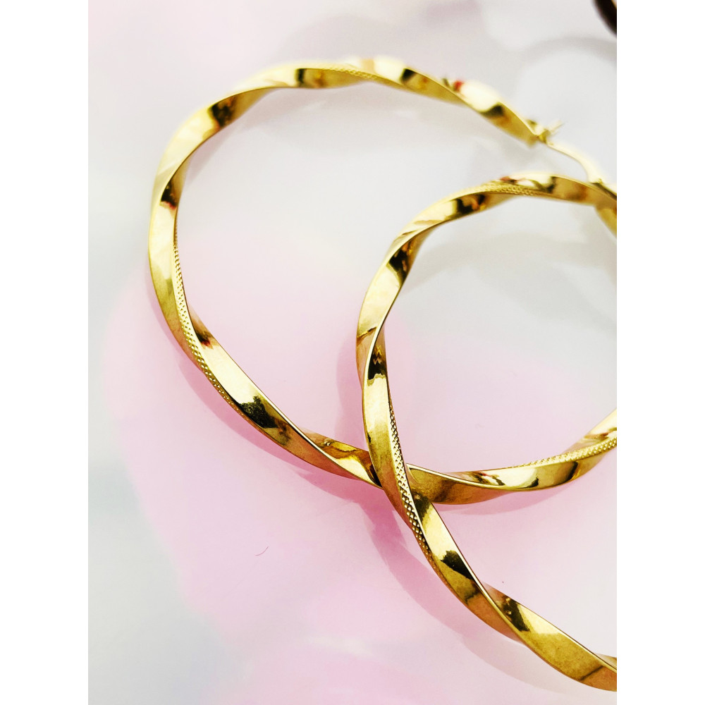 Kreis Creolen Ohrringe Ohrhänger Ohrstecker Ohrschmuck Paar Gelbgold 333er 8KT