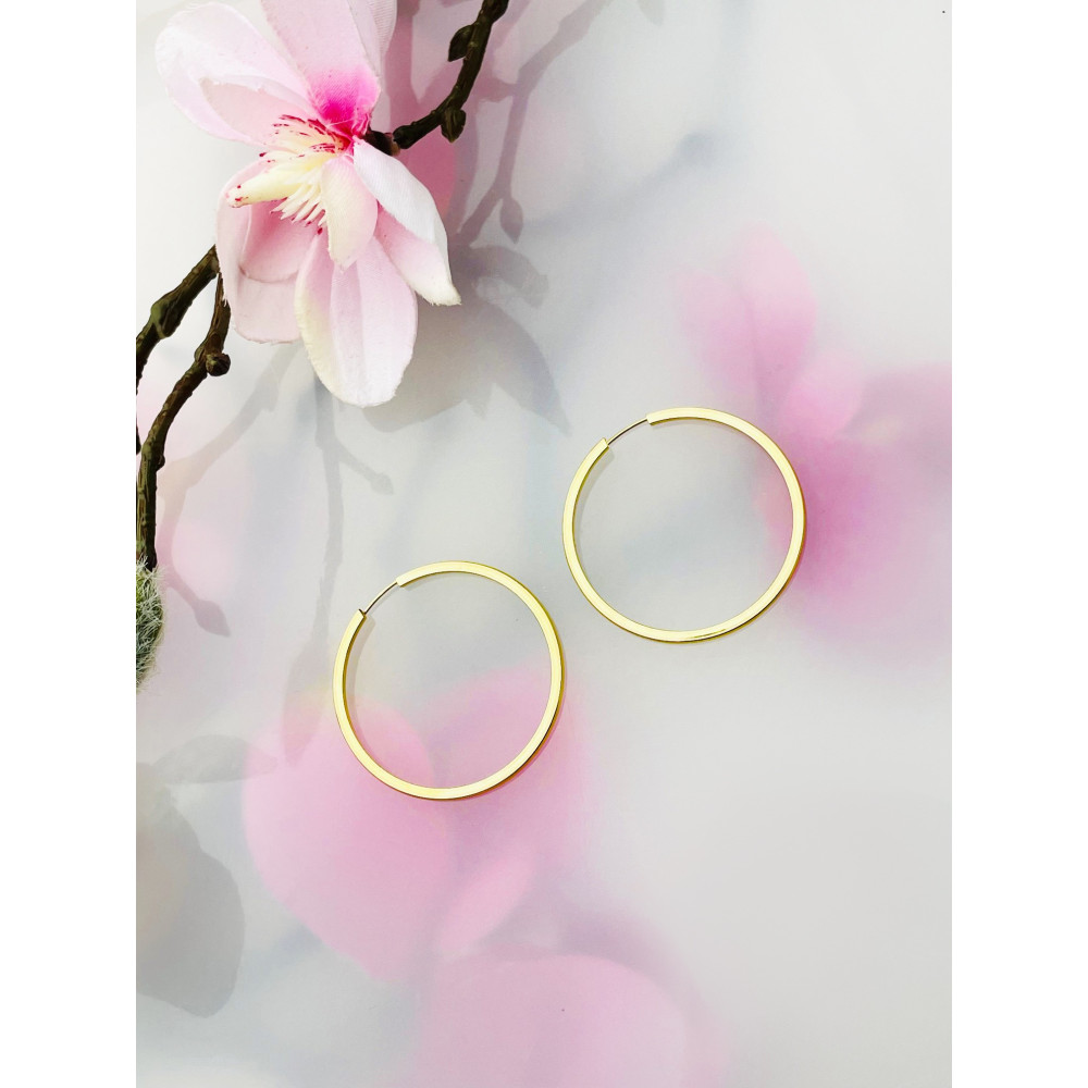 Kreis Creolen Ohrringe Ohrhänger Ohrstecker Ohrschmuck Paar Gelbgold 585er 14KT