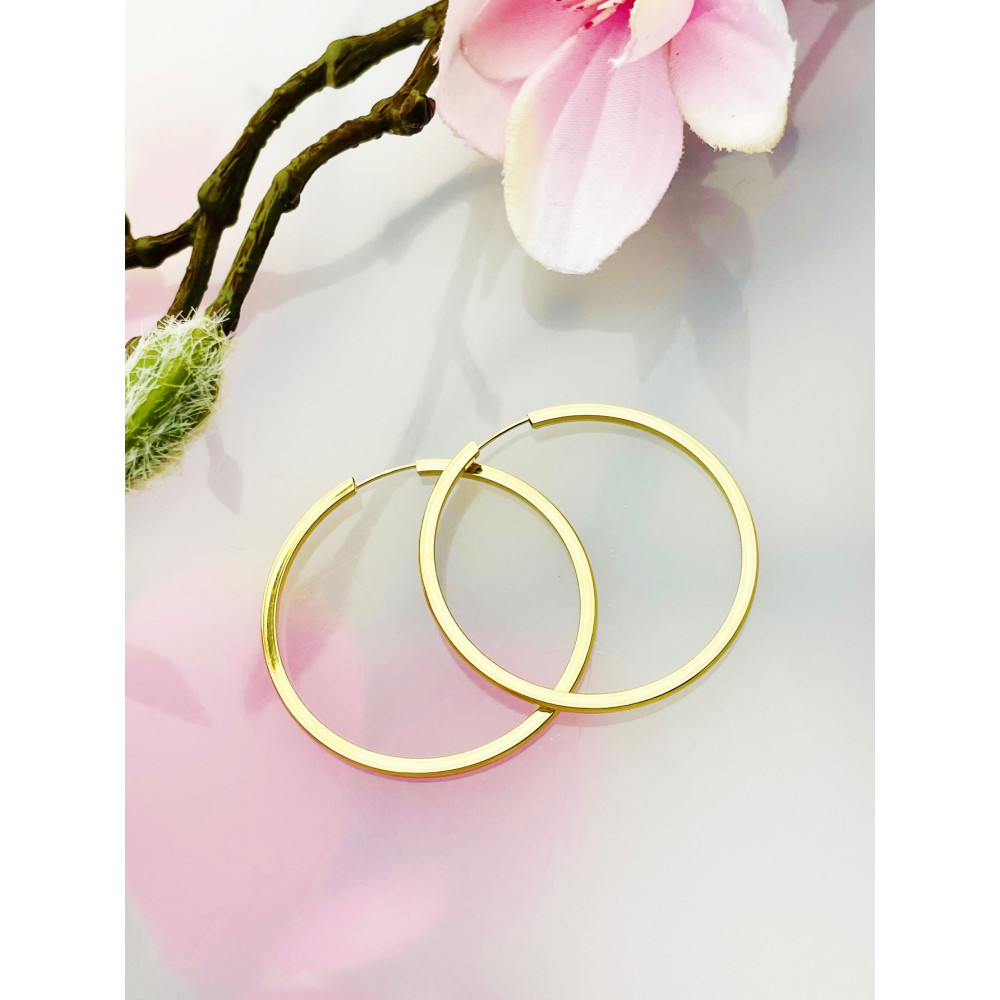 Kreis Creolen Ohrringe Ohrhänger Ohrstecker Ohrschmuck Paar Gelbgold 585er 14KT