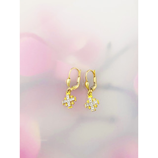 Kreuz Ohrringe Ohrhänger mit Diamant Ohrstecker Ohrschmuck Gelbgold Paar 585er 14KT