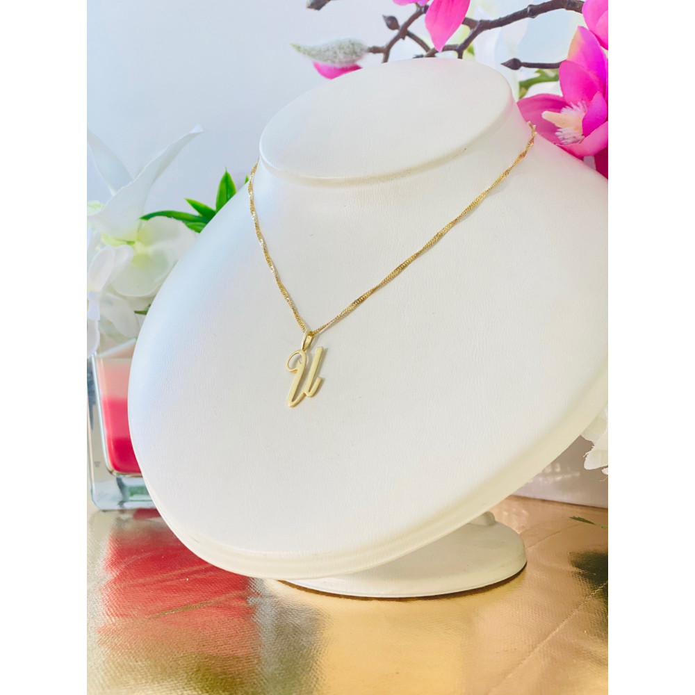 Złoty wisiorek zawieszka literka U