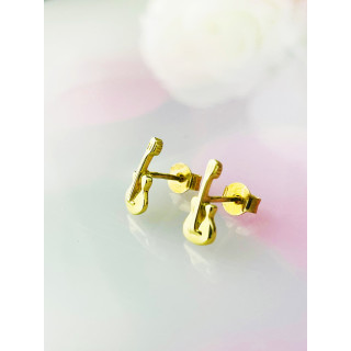 Gitarre Ohrringe Ohrhänger Ohrstecker Ohrschmuck Paar Gelbgold 585er 14KT