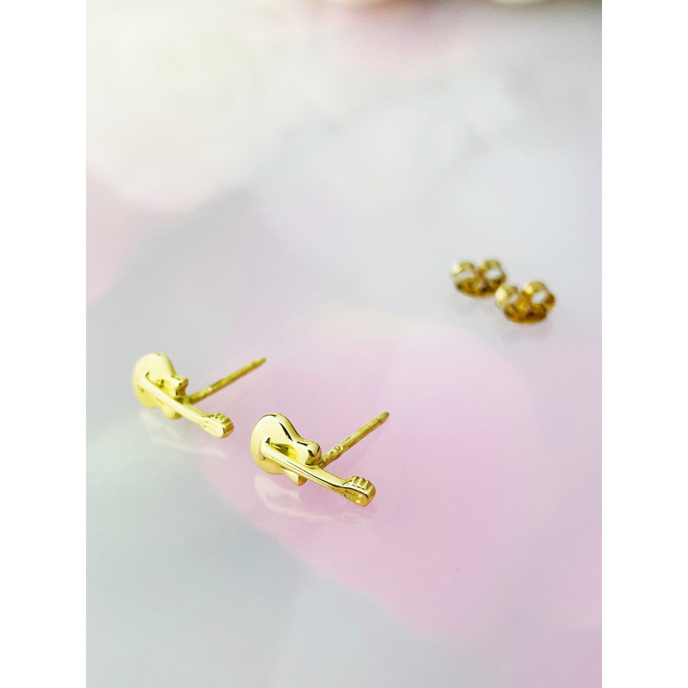 Złote kolczyki gitara