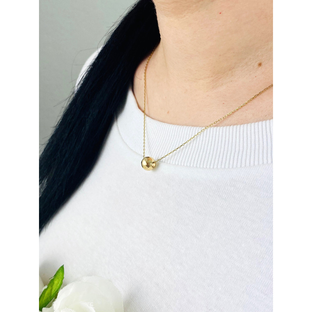 Anhänger Kugel Kettenanhänger Gelbgold Goldanhänger 585er 14KT