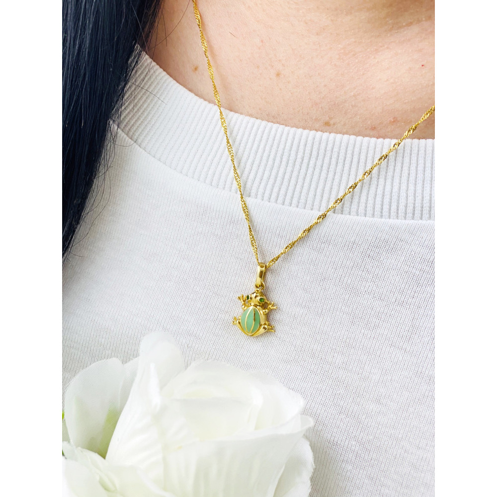 copy of Złoty wisiorek zawieszka rozeta ażurowa