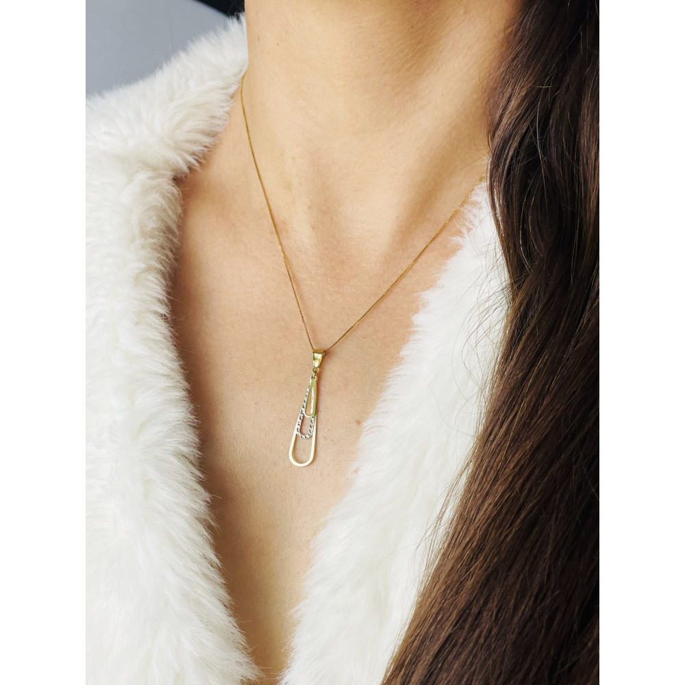 copy of Złoty wisiorek zawieszka rozeta ażurowa