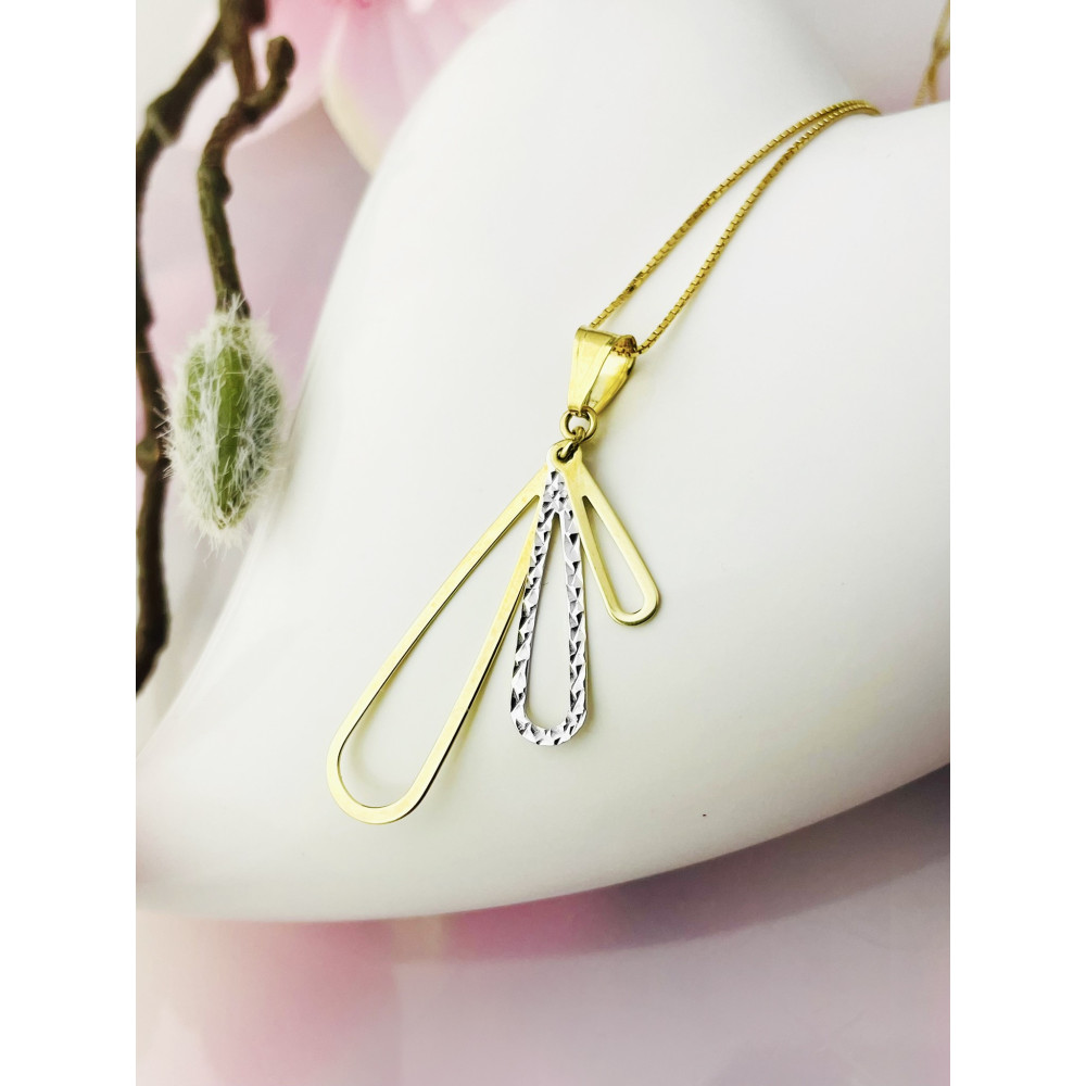 copy of Złoty wisiorek zawieszka rozeta ażurowa