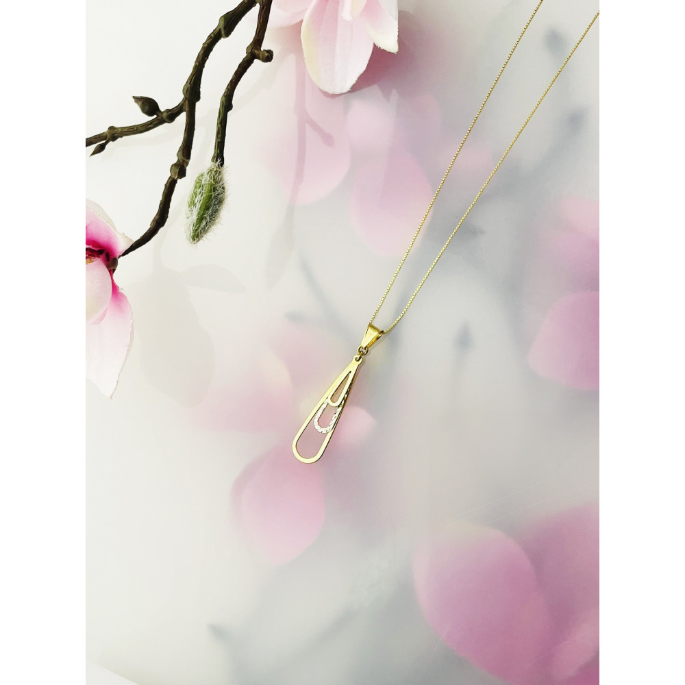 copy of Złoty wisiorek zawieszka rozeta ażurowa