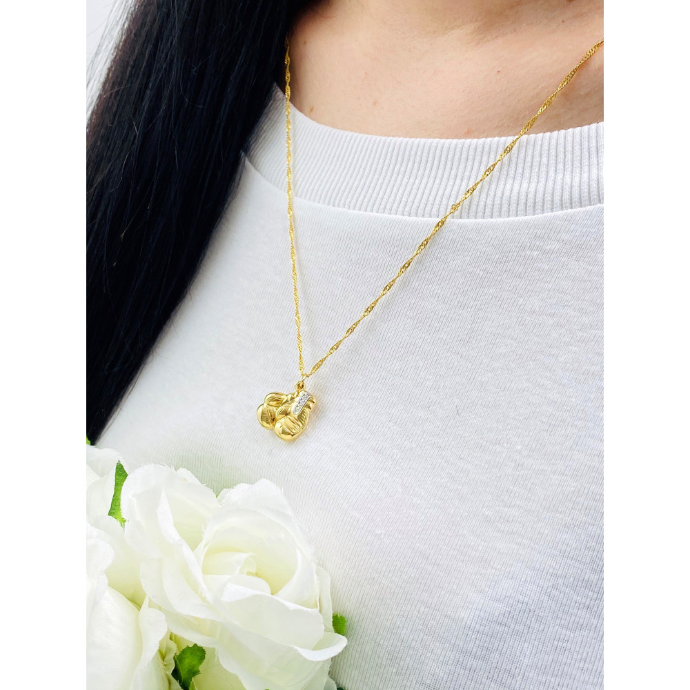 copy of Złoty wisiorek zawieszka rozeta ażurowa