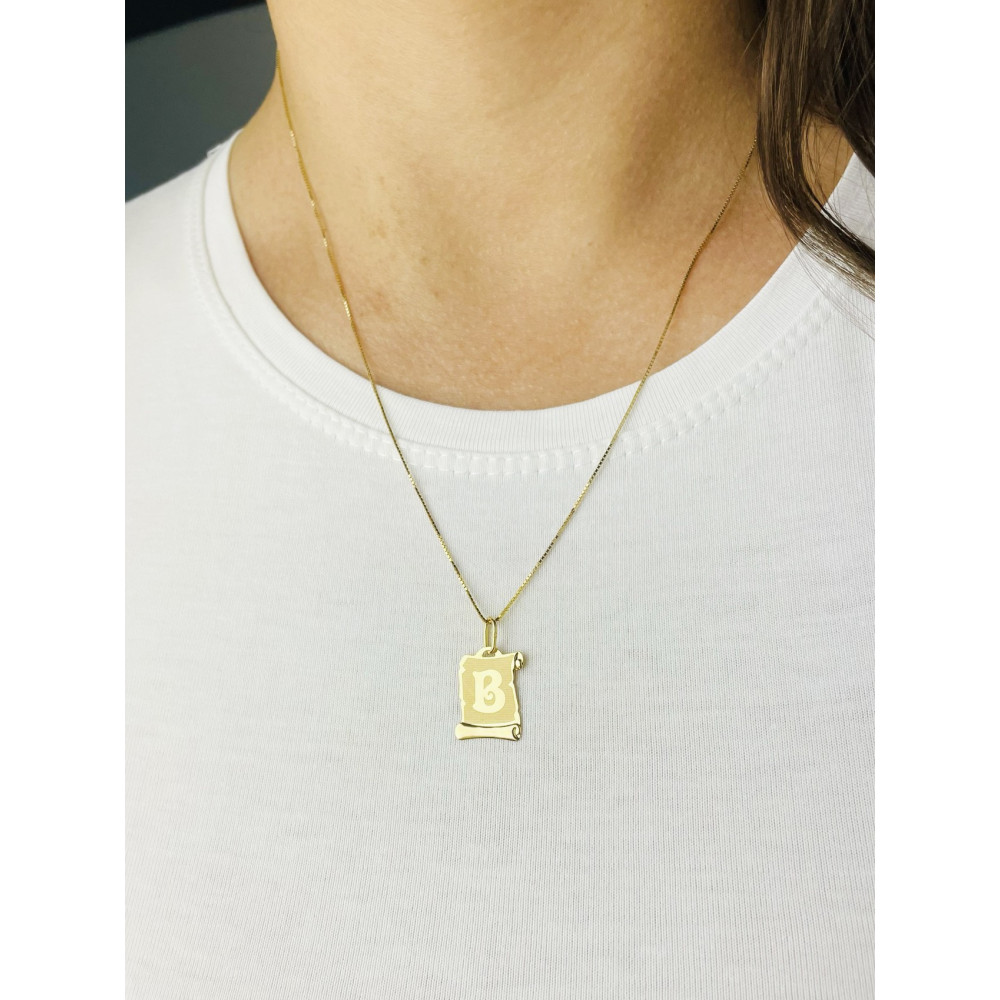 Anhänger Buchstabe B Papyrus Kettenanhänger Goldanhänger Gelbgold
