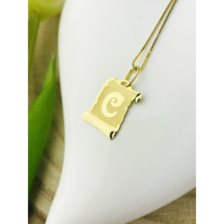 Anhänger Buchstabe C Papyrus Kettenanhänger Goldanhänger Gelbgold