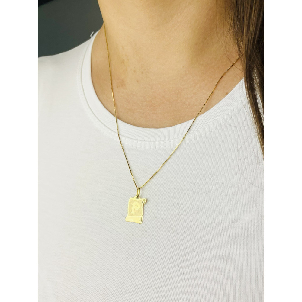 Anhänger Buchstabe P Papyrus Kettenanhänger Goldanhänger Gelbgold