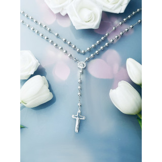 Srebrny Różaniec Matka Boska Częstochowska Komunia Chrzest