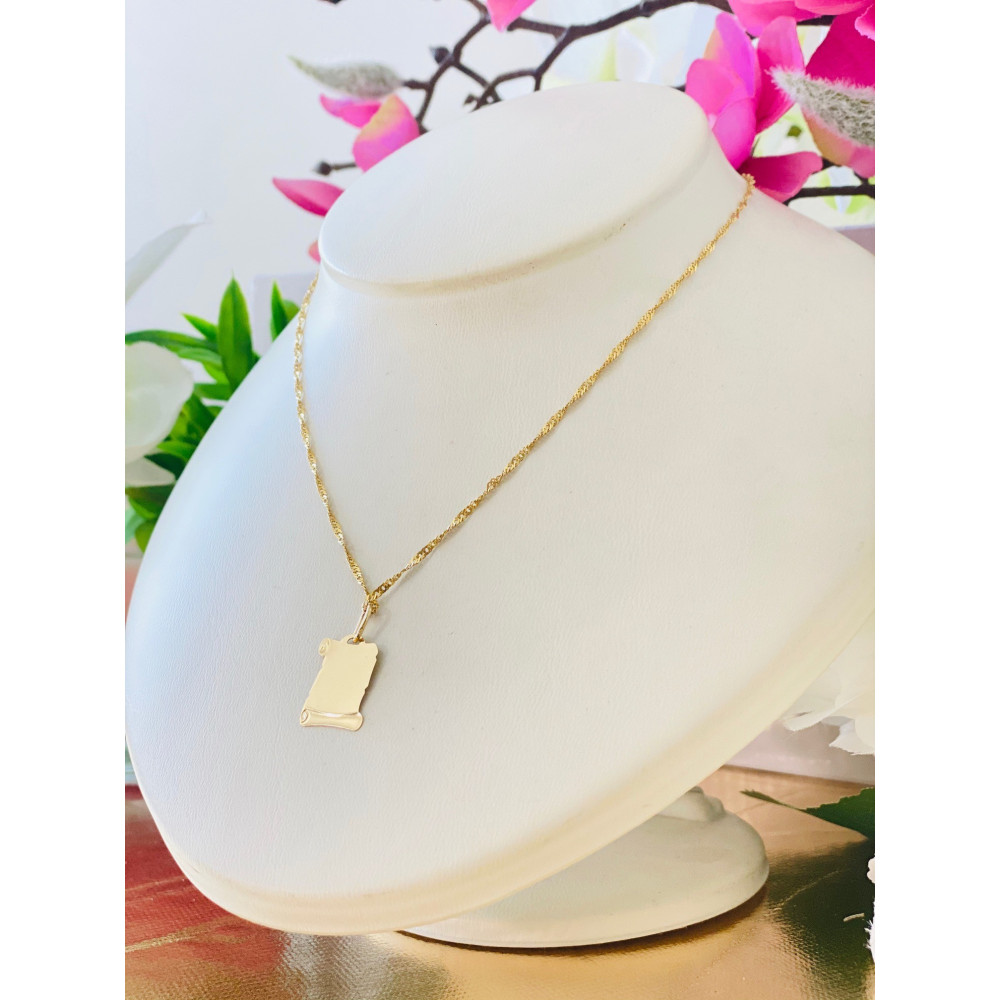 Złoty wisiorek zawieszka papirus