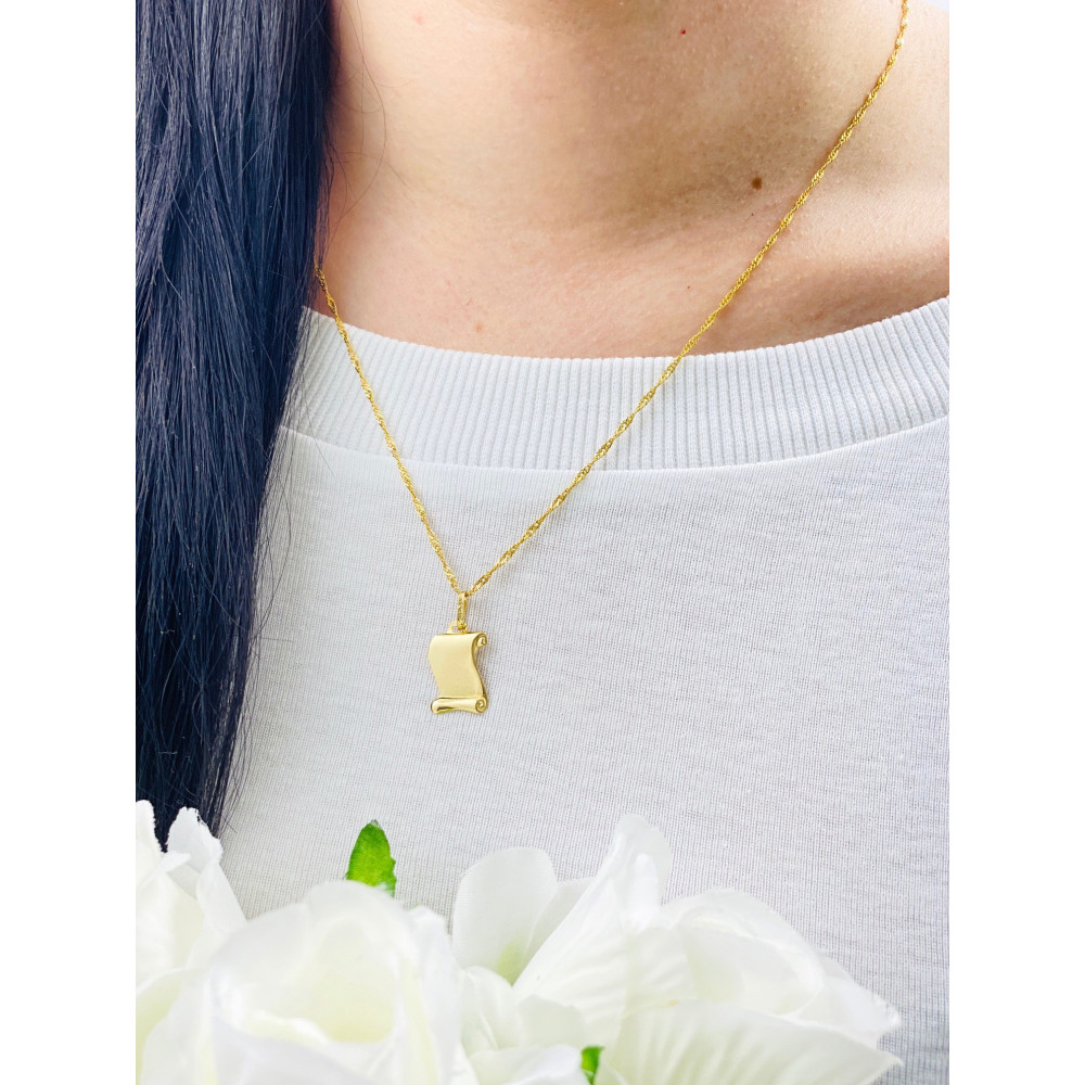 Złoty wisiorek zawieszka papirus